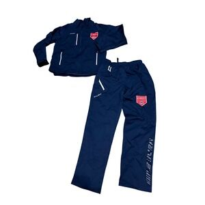 Bauer Team Youth Navy Blue OKC Hockey Warm Up Suit‎ Jacket and Pants Set Size M